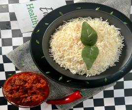 White Basmatic rice with sauce (plate)